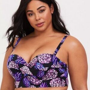 Torrid purple pineapple underwire swim top